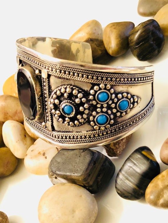 Kuchi Tribal Cuff Handmade,Boho Antique Bracelet B