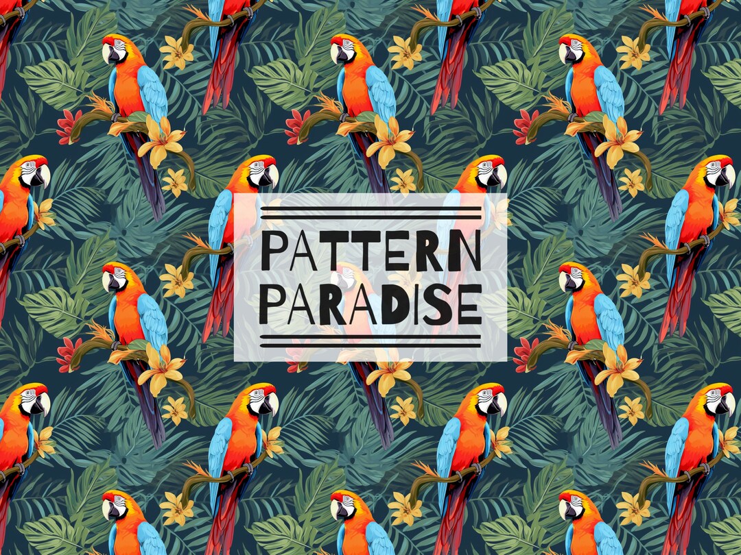 Parrots Seamless Repeat Pattern for Fabric Sublimation, Jungle Animal ...