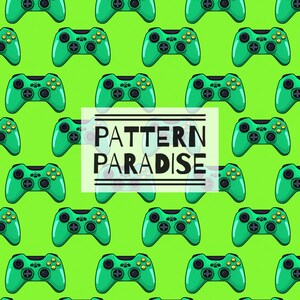 Naadloos patroon Gaming Herhalend stofontwerp | Instant download afdrukbare gamecontroller | Commerciële Licentie Stof Sublimatie