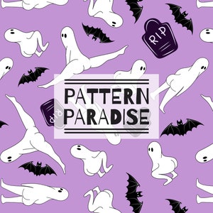 Booty Ghost Seamless Repeat Pattern For Fabric Sublimation, Halloween Repeating Fabric Design, Seamless Digital Pattern, Seamless File