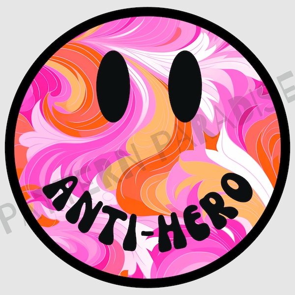 Retro Swifty Smiley Face PNG | Taylor Swift Eras Tour Merch SVG | PNG Downloadable File | Anti Hero | Eras Tour | Retro Groovy Pattern