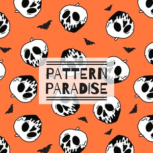 Seamless Pattern Halloween Repeating Fabric Design | Instant Download Printable Poison Apple | Commercial License Fabric Sublimation