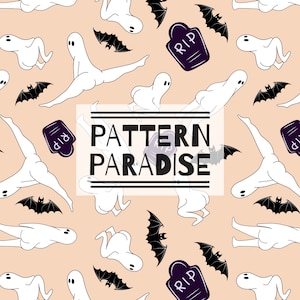 Booty Ghost Seamless Repeat Pattern For Fabric Sublimation, Halloween Repeating Fabric Design, Seamless Digital Pattern, Seamless File