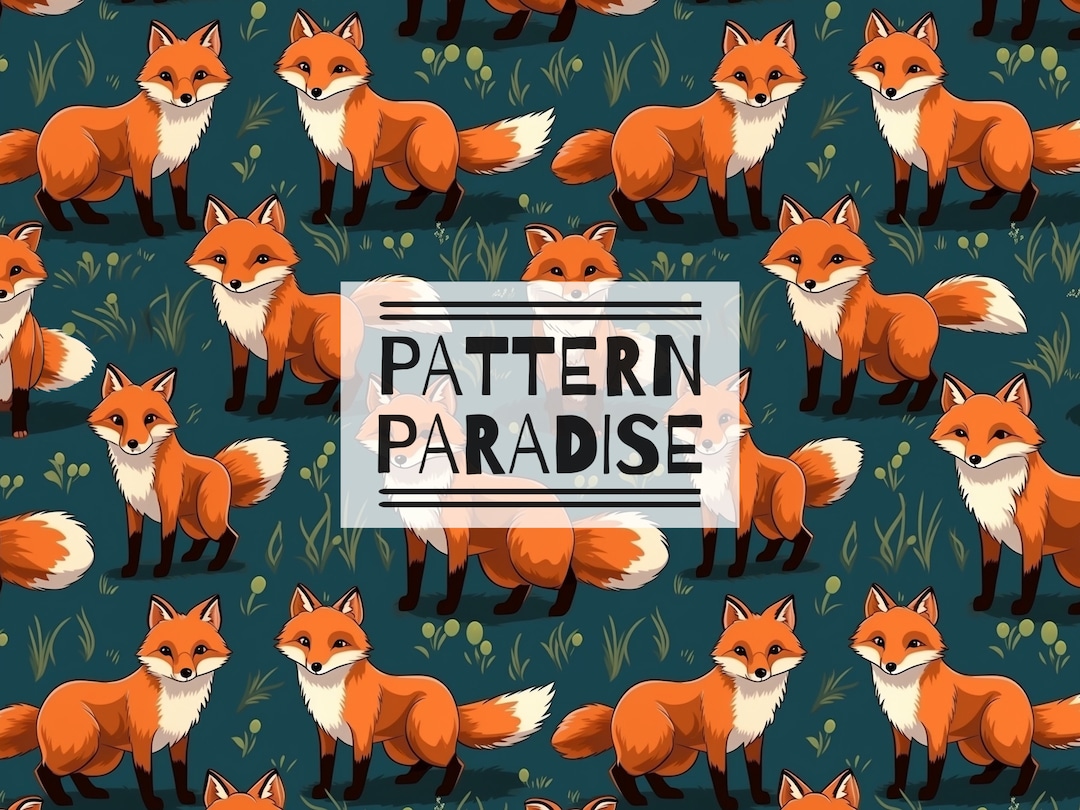 Fox Seamless Repeat Pattern for Fabric Sublimation, Foxes Repeating ...