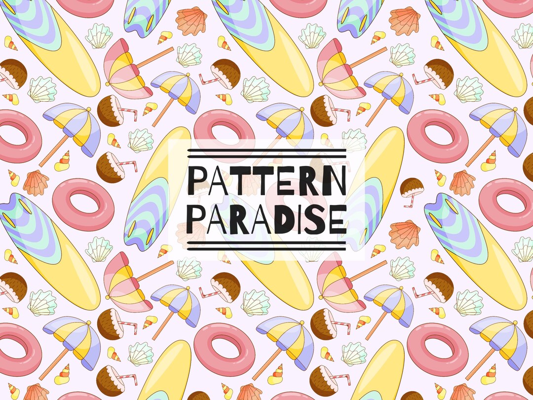 Summer Seamless Repeat Pattern for Fabric Sublimation, Beach Repeating ...