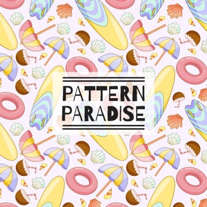 Summer Seamless Repeat Pattern For Fabric Sublimation, Beach Repeating Fabric Design, Seamless Digital Pattern, Seamless File