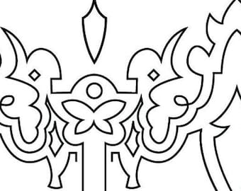 2B Cosplay falda detalle plantilla de corte