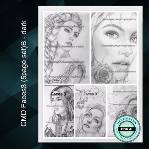 CMD faces 3 (5 page set)B - light