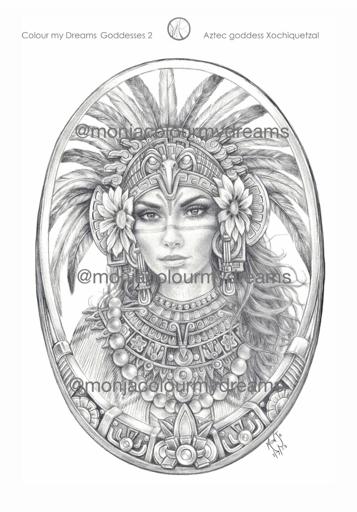 CMD Goddesses 2 - Aztec Goddess Xochiquetzal - Etsy New Zealand, image size:1170x1679