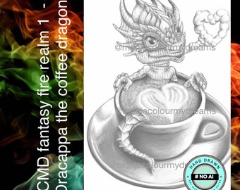 CMD fantasy fire realm 1  - Dracappa the coffee dragon