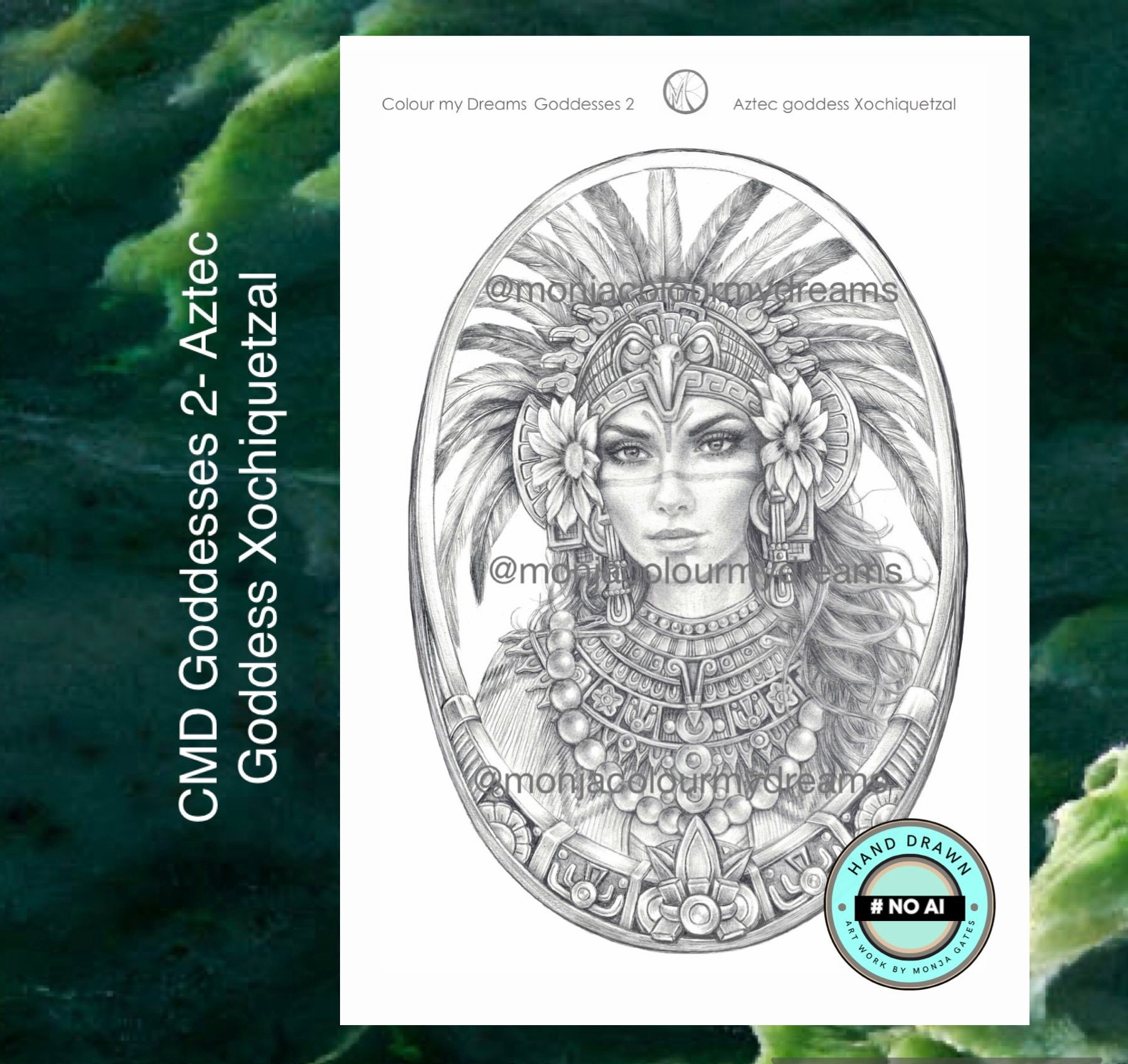 CMD Goddesses 2 - Aztec Goddess Xochiquetzal - Etsy, image size:1798x1696