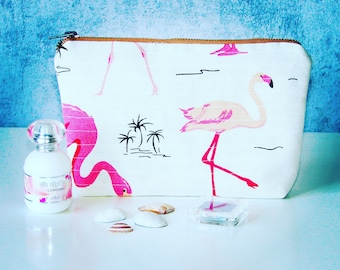 Flamingo makeup bag