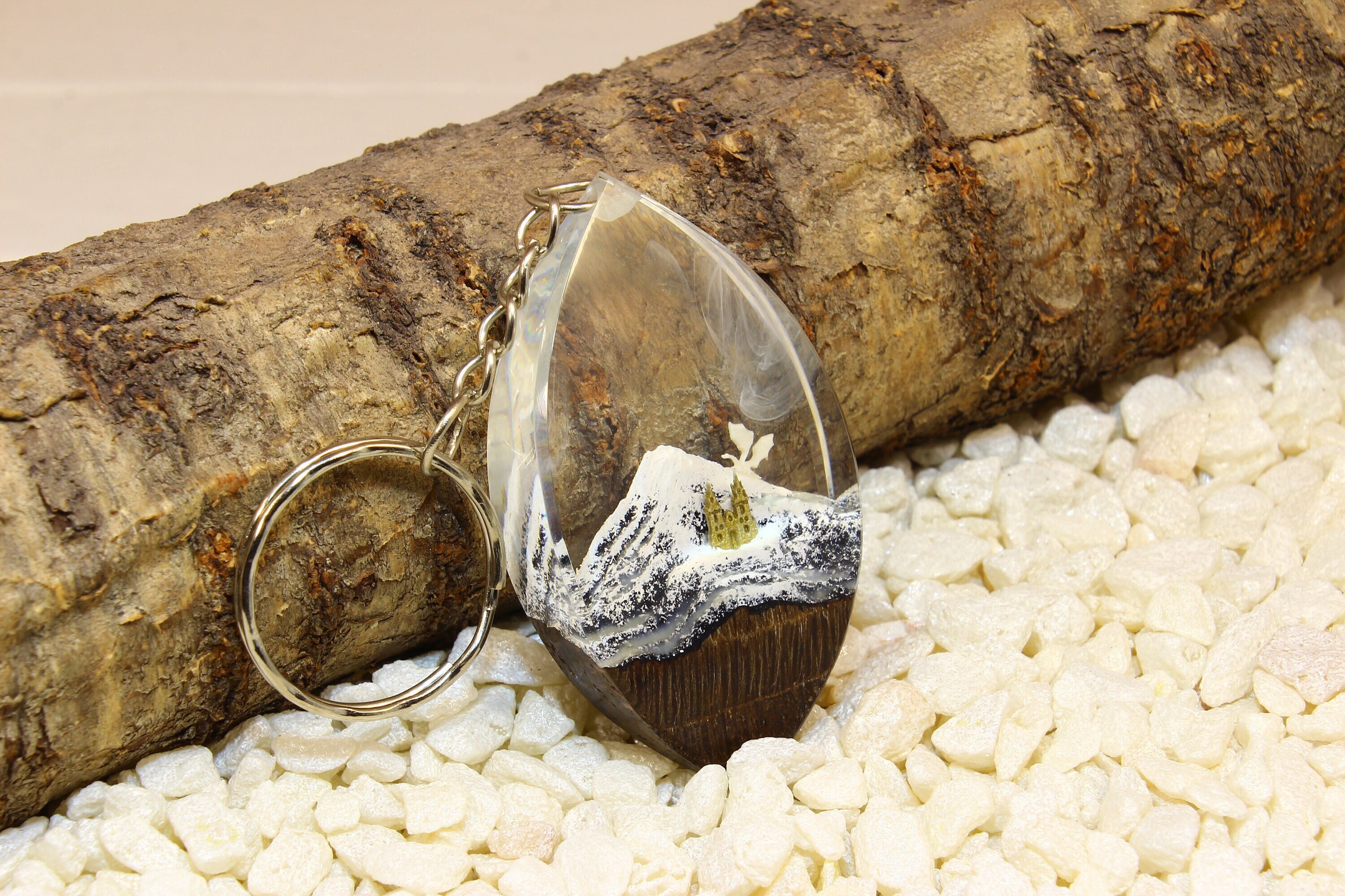 Resin Keychain Wood Resin Keyсhain for Women Gift Wooden Etsy