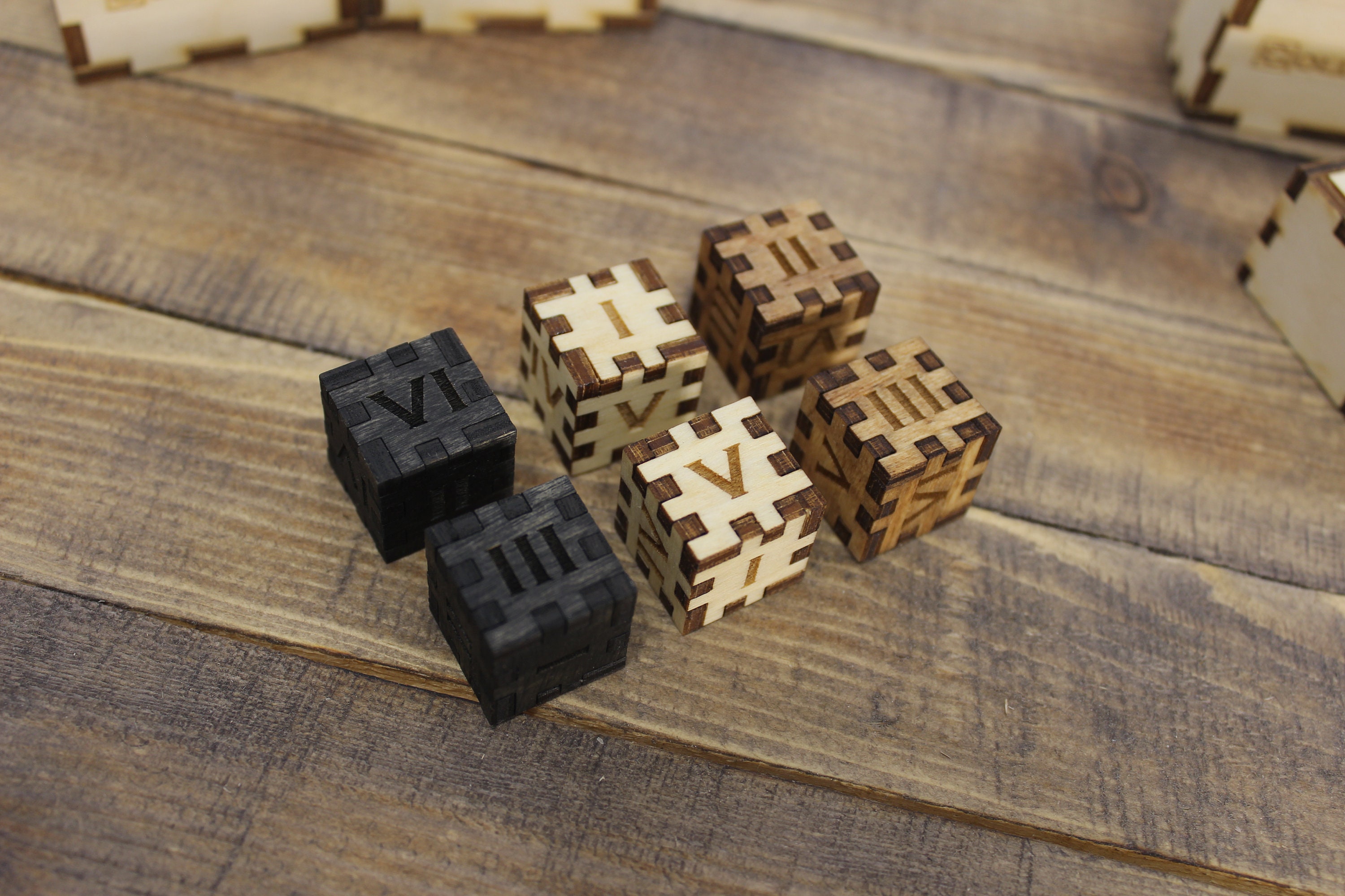 Custom wood dice Roman numerals board game accessories Etsy