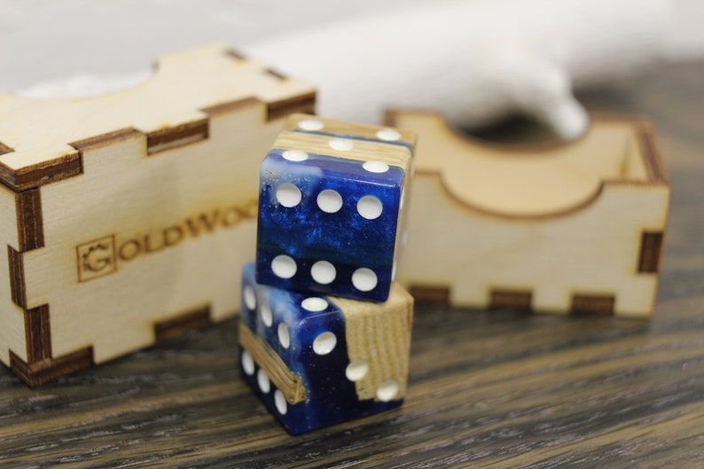 board game accessories resin wood dice for board games Custom resin dice set custom dice box rpg dice