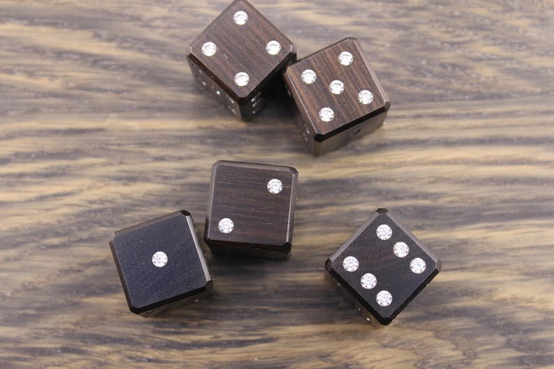 Dice set x5 custom poker set board game casino dice wooden Etsy