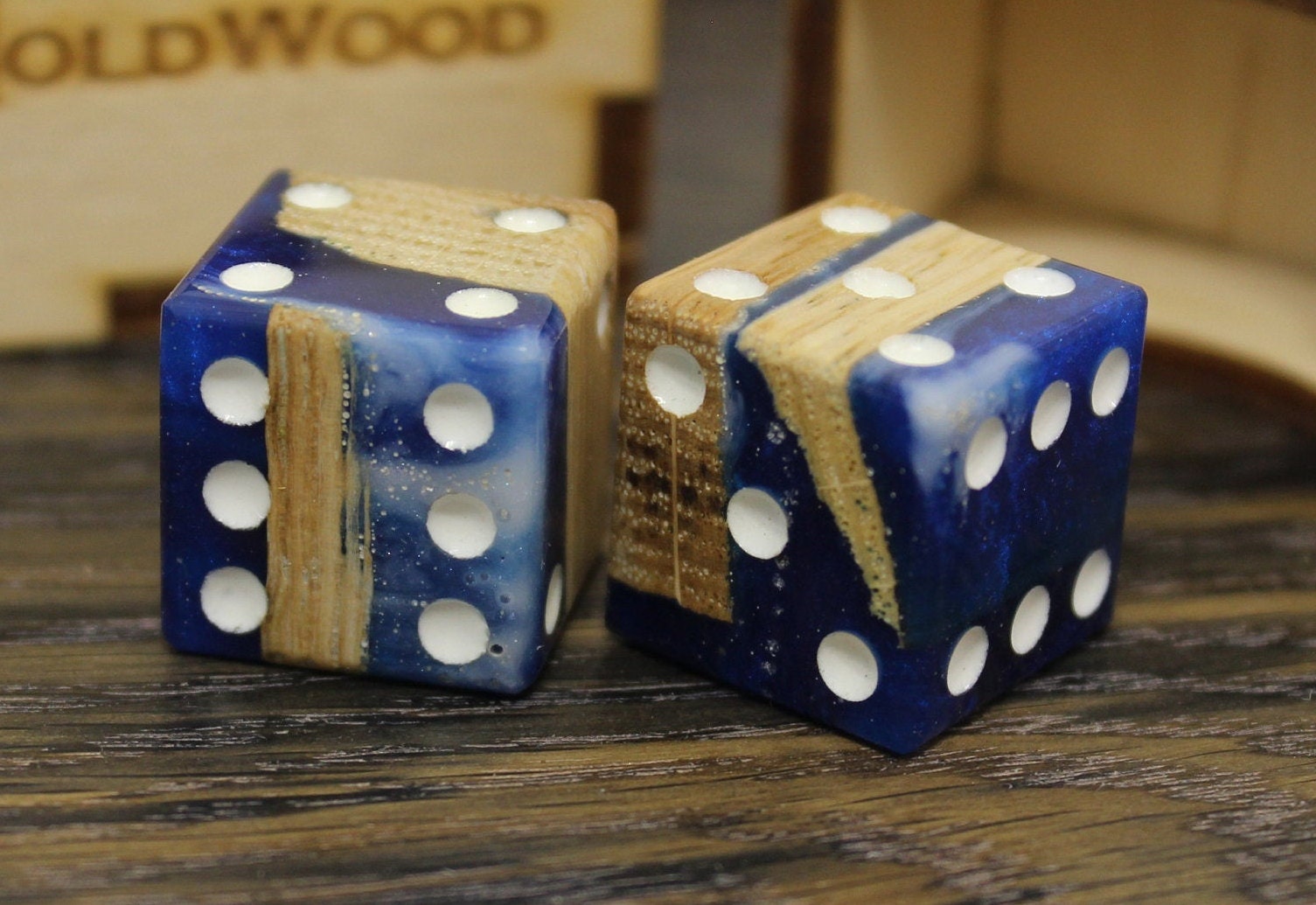 Custom Resin Dice Set Custom Dice Box Resin Wood Dice for Etsy