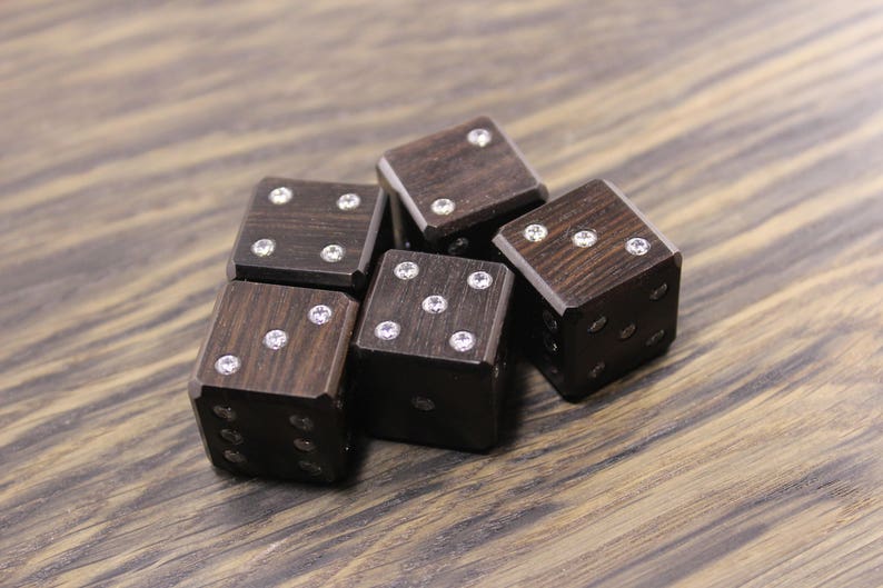 Dice set x5 custom poker set board game casino dice wooden Etsy