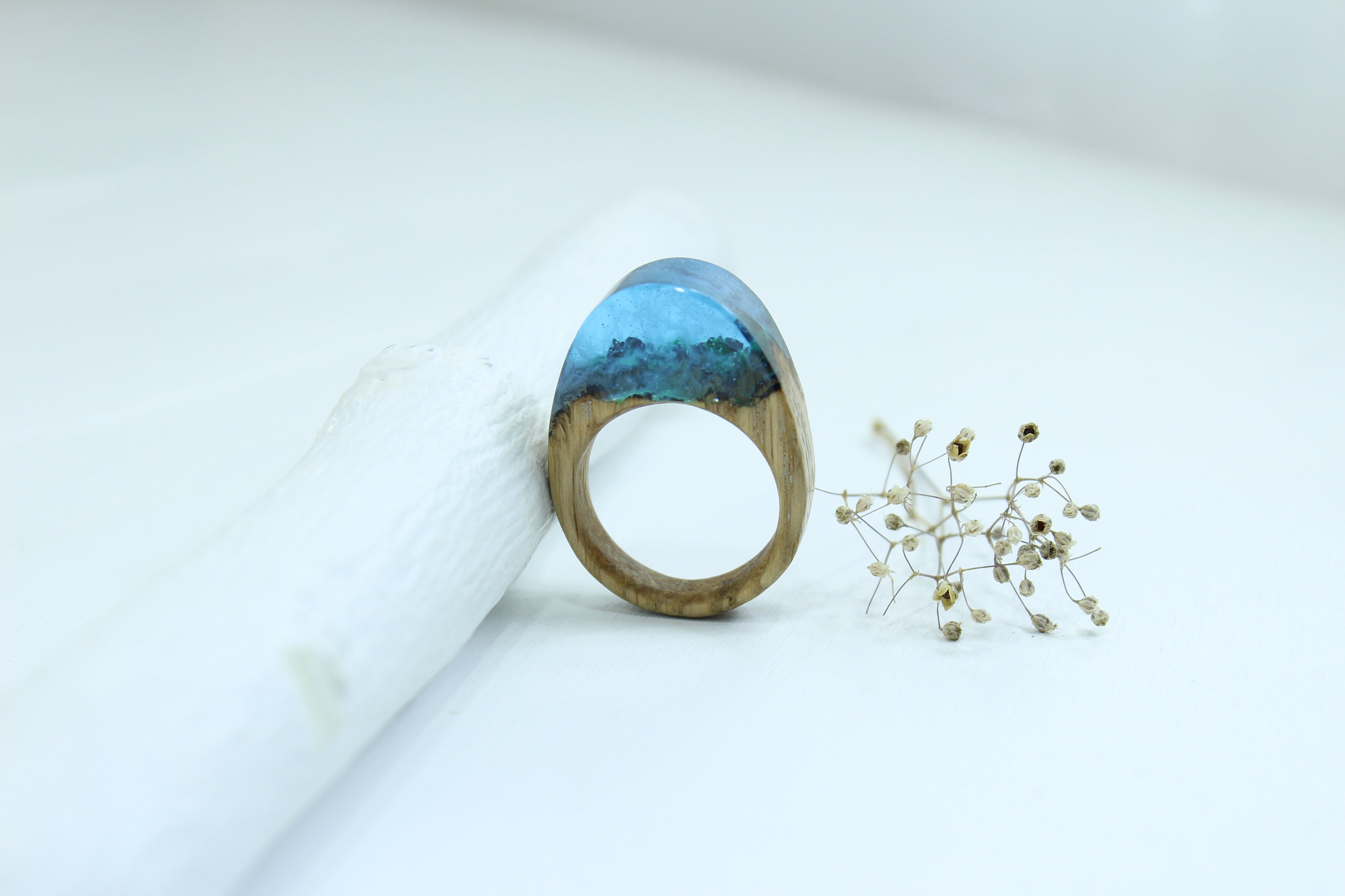 Jewelry wood secret ring wood gift for her statement ring Etsy