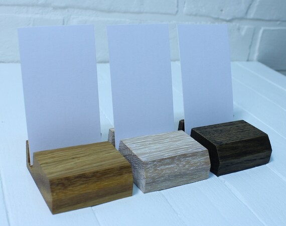 Vertical Business Card Holder Wood Stand Desk Decor Office Etsy