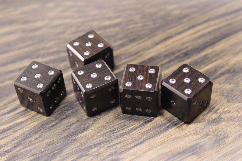 Dice set x5 custom poker set board game casino dice wooden Etsy