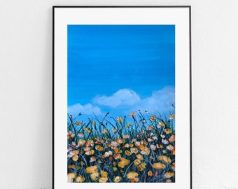 SUMMER MEADOW. Original acrylic painting