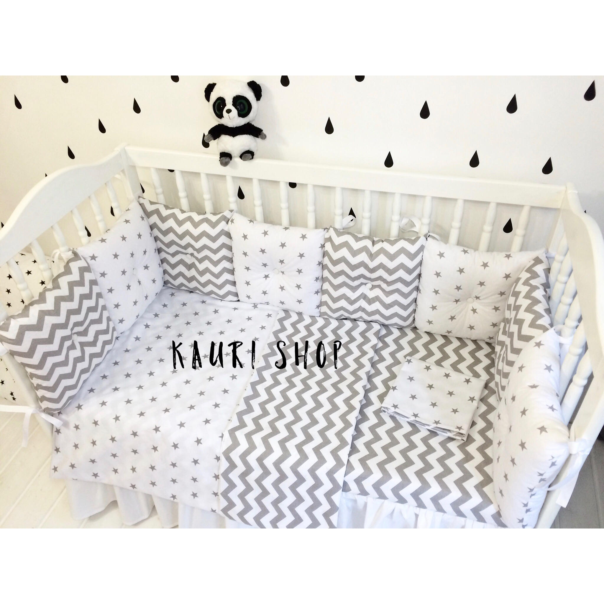 Crib Bumpers .Baby Bedding Bumper.Handmade Cradle Bumper.Cot Etsy