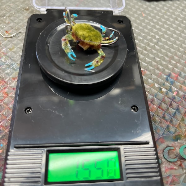 Saltwater flies , Blue crab Permit, striped bass, redfish, triggerfish