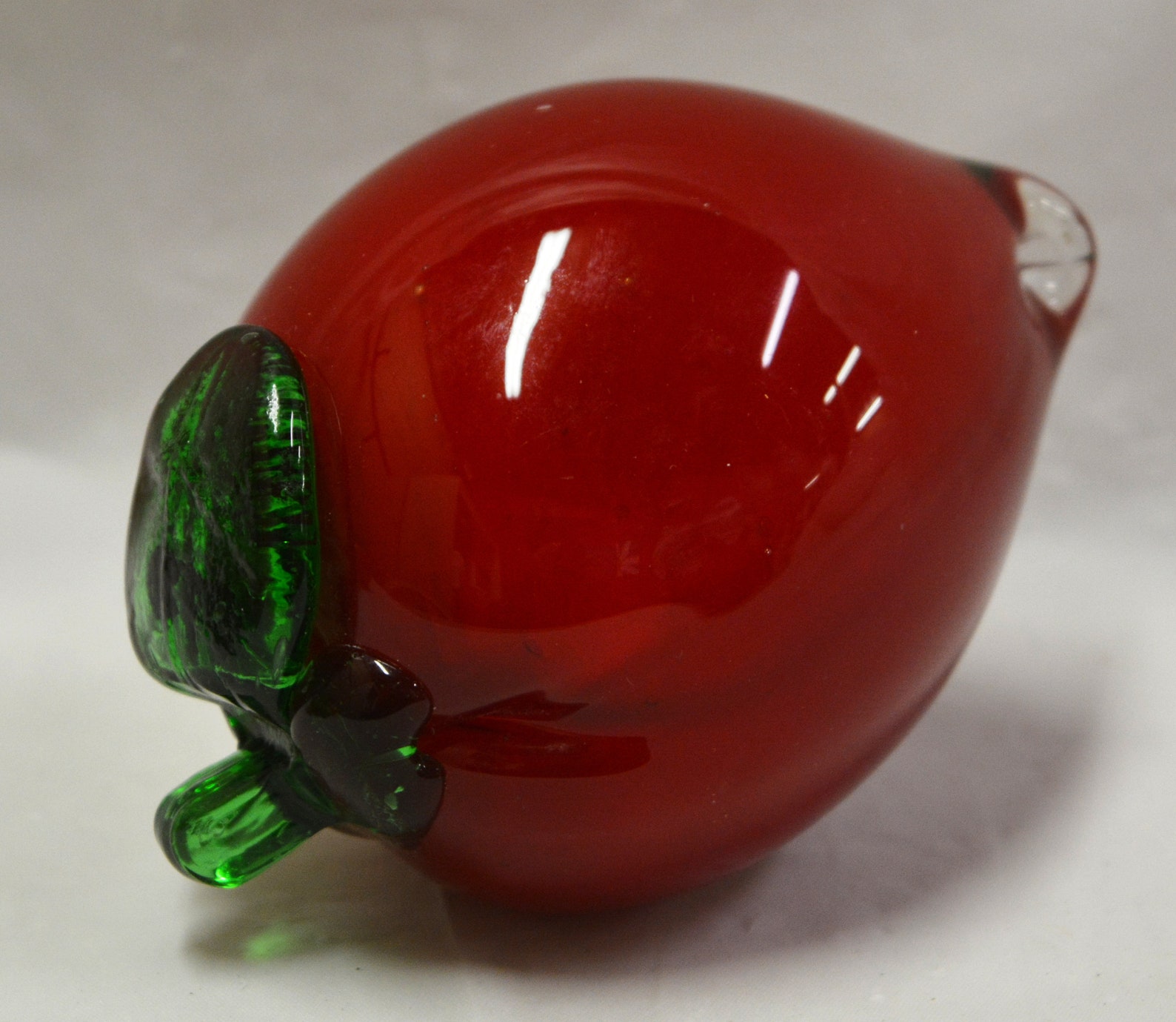Hand Blown Art Glass Red Plum Fruit Figurine Etsy