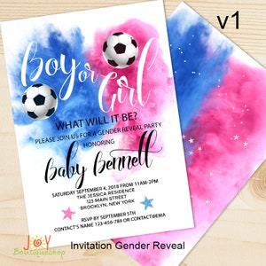 Gender Reveal Invitation Football Gender Reveal Party Blue Or Etsy Gender Reveal Invitation Football Gender Reveal Party Blue Or Etsy