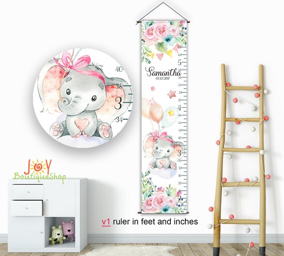 VWH Kids Growth Chart Childrens Height Ruler Measurement Stick Tool Children Room Wall Art Decoration