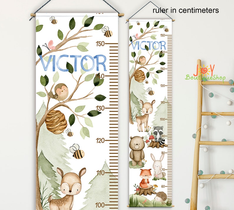 Girl Gift Child height ruler Kids Gifts Forest animals Growth Chart Height Chart Personalized Boy Growth Chart Fox growth chart