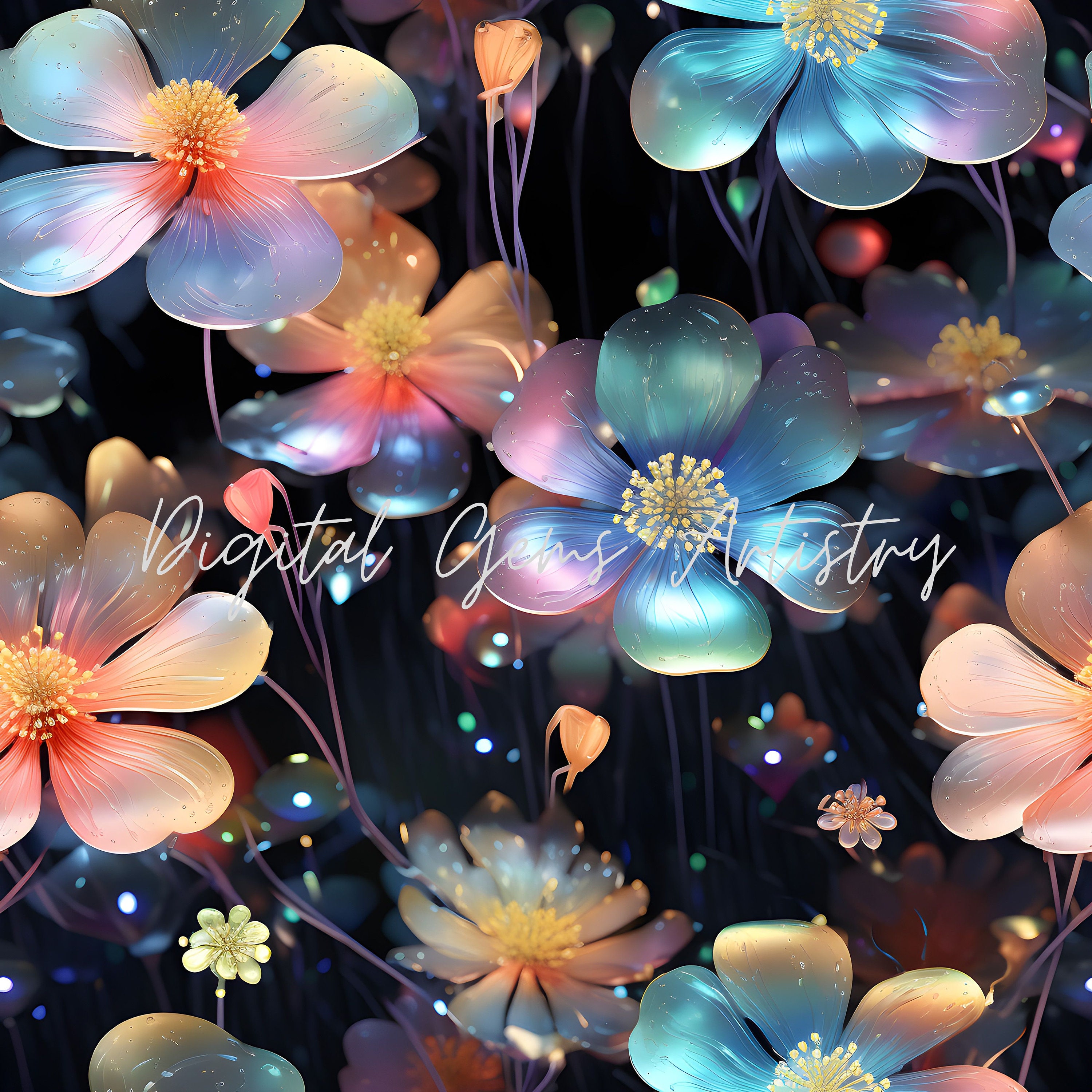 Digital Print Silk 3pcs (3Dflowers)