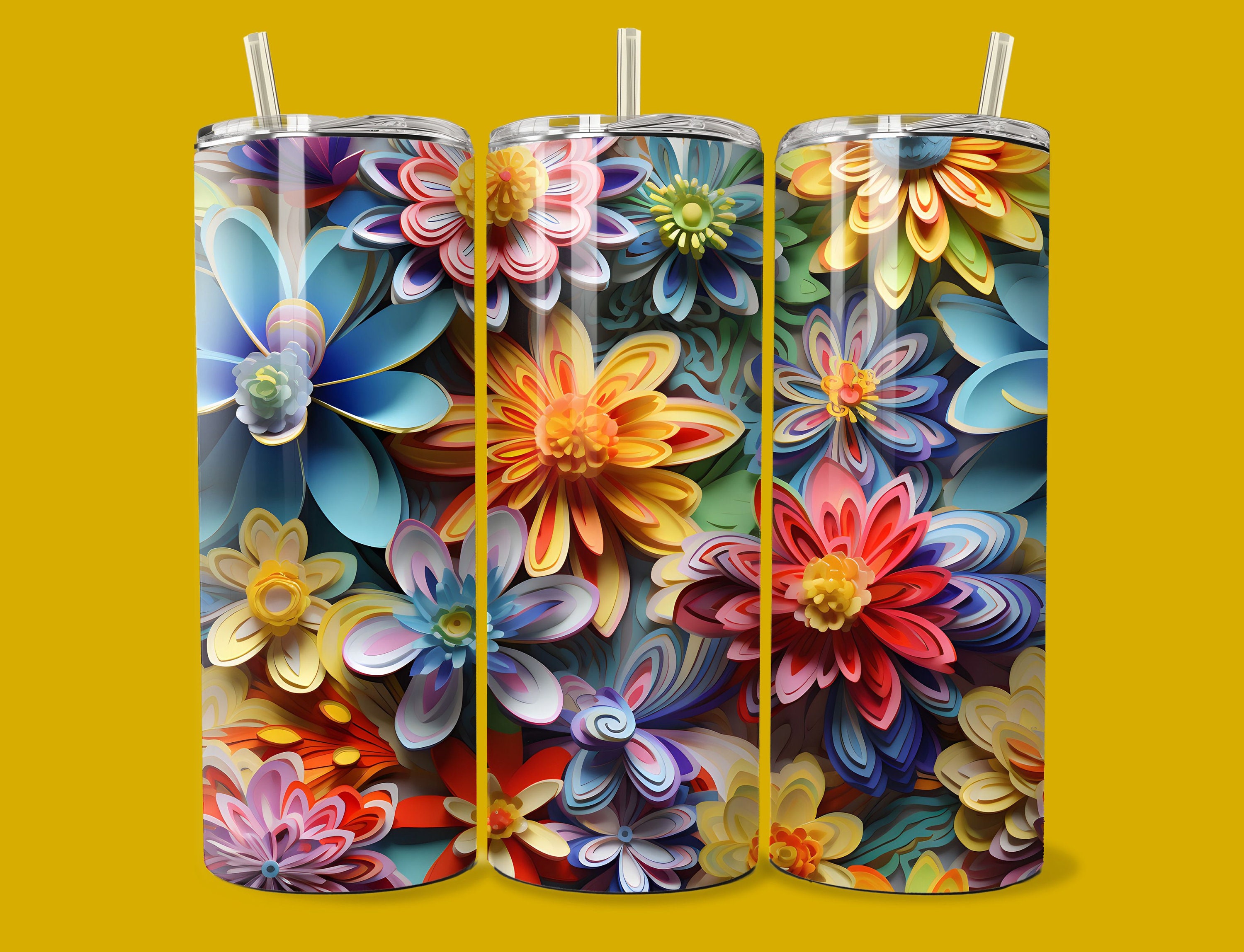 3D Floral Medley Digital Paper - 6 Designs - SEAMLESS Patterns - 3d ...