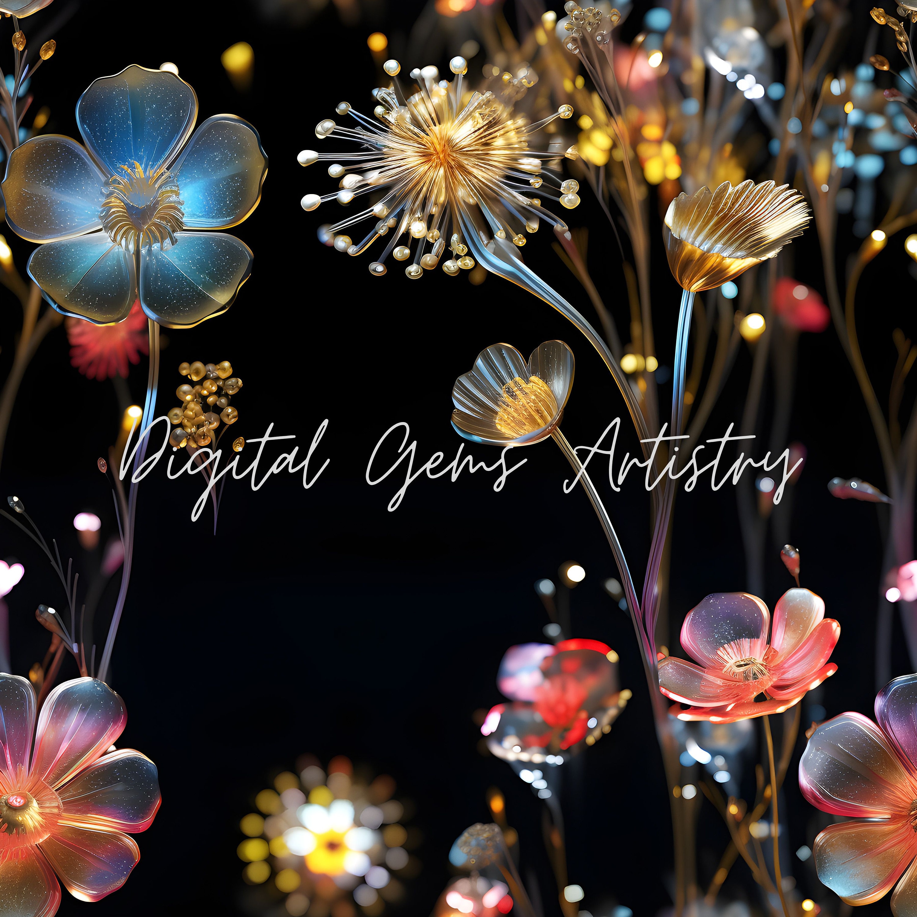 Digital Print Silk 3pcs (3Dflowers) main image 1