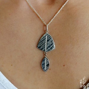 Women&#39;s pendant in solid silver - Unique piece - Comes with a silver chain - Handmade jewelry in France.