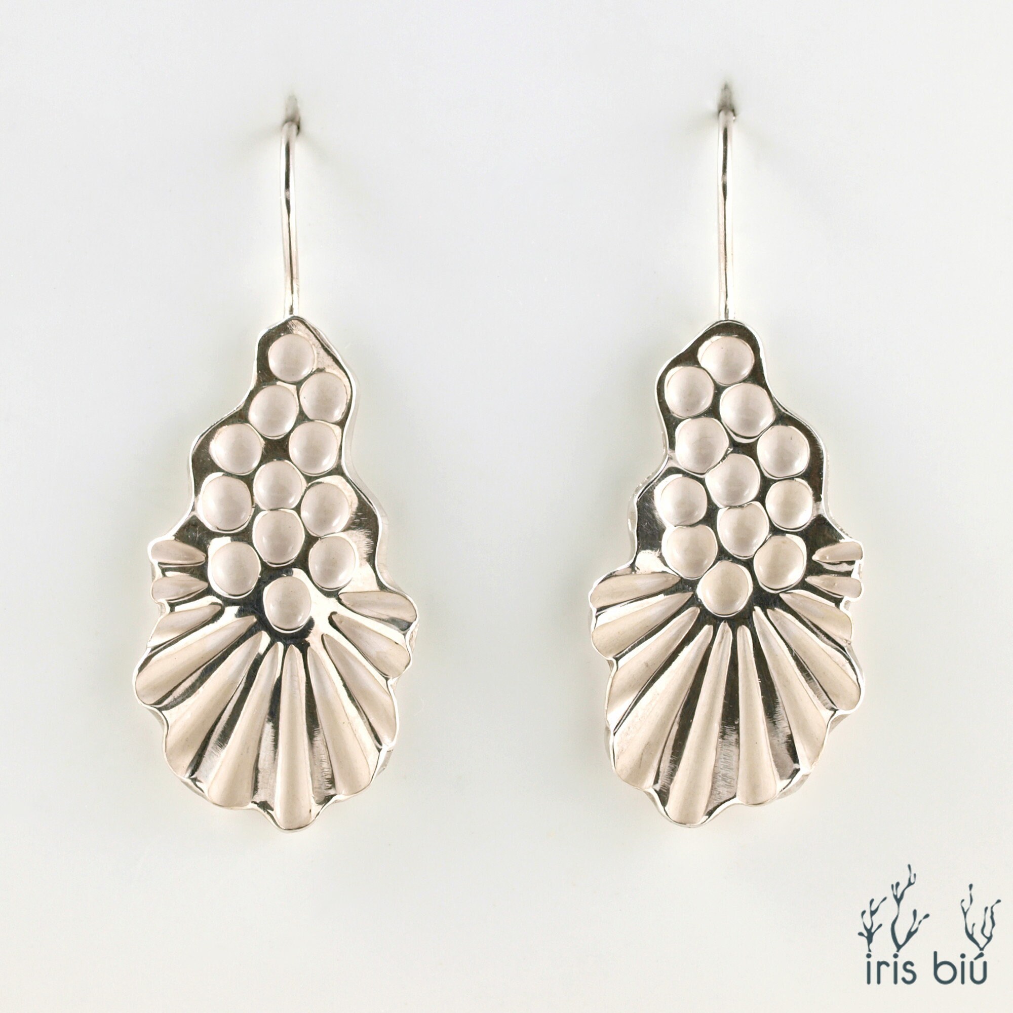 Dangling Earrings for Women in Solid Silver Plant Motif - Etsy UK