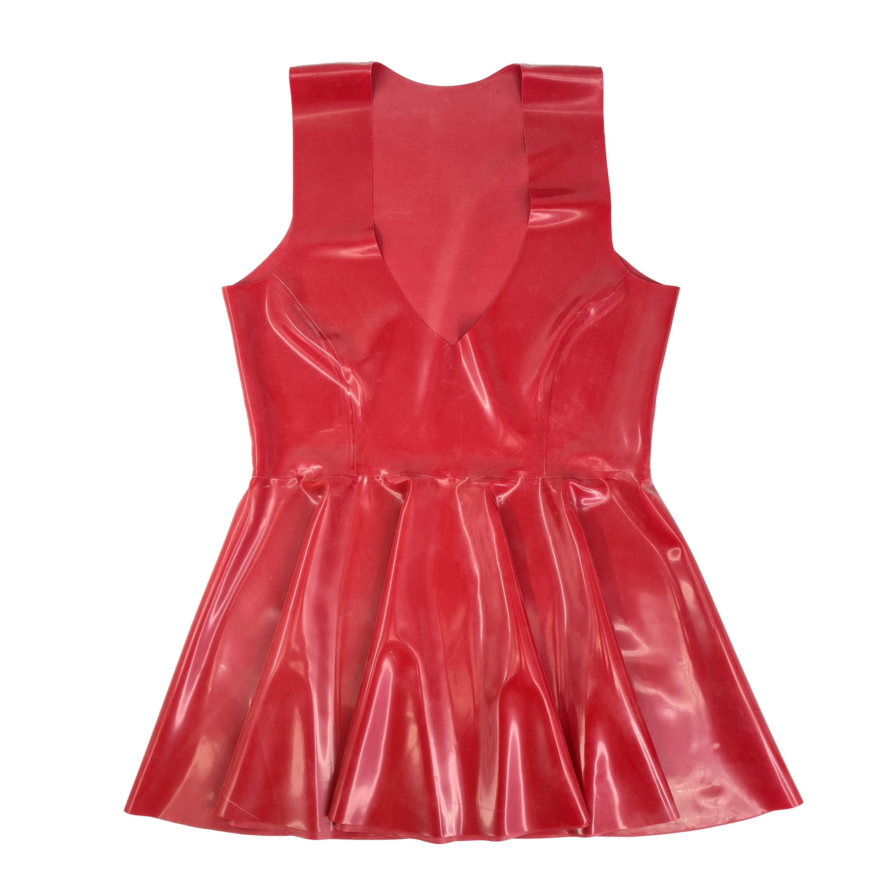 open lace back dress Vinyl Backless Mini Dress in Red - 6 main image 1