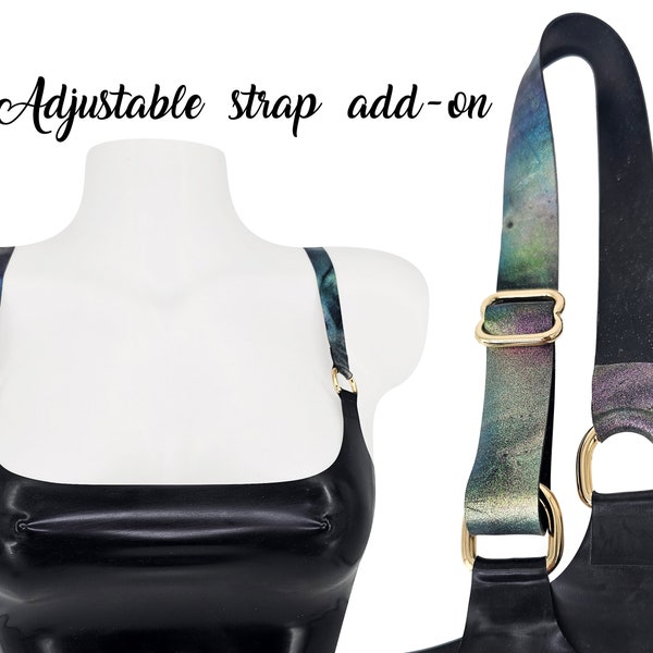 Adjustable strap add on (glitter available) with silver, gold or rainbow hardware