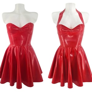 XS-3XL Latex bandeau skater dress (with or without neck strap)