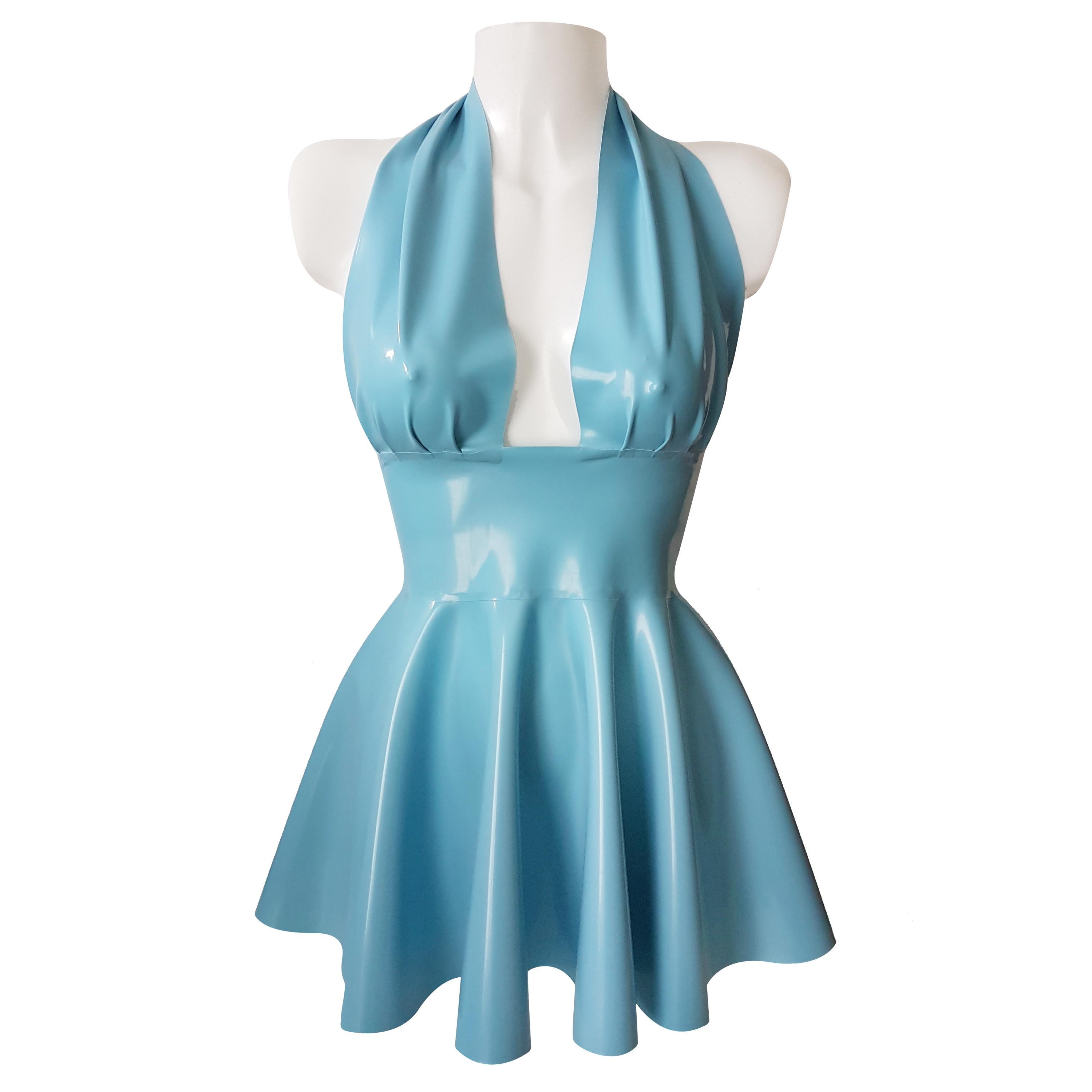 Pvc halter dress hot sale