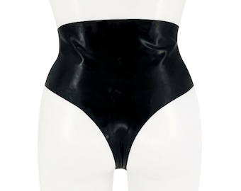 Latex high waist thong