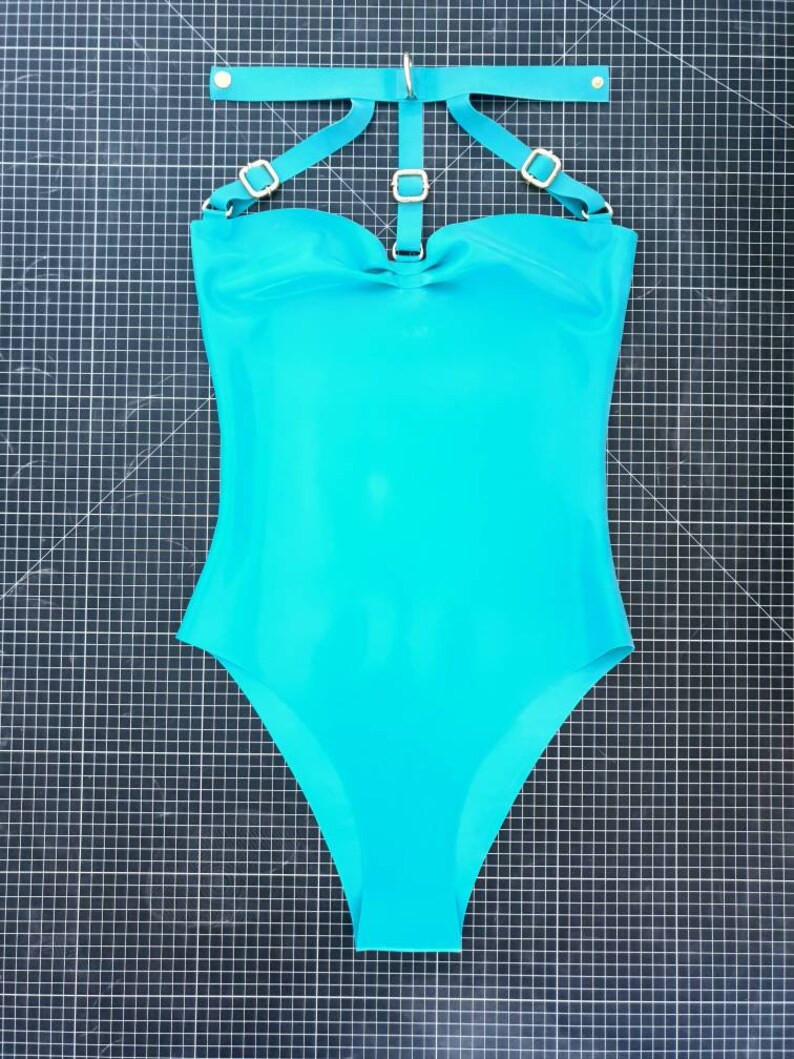 Latex Harness Bandeau Bodysuit Etsy