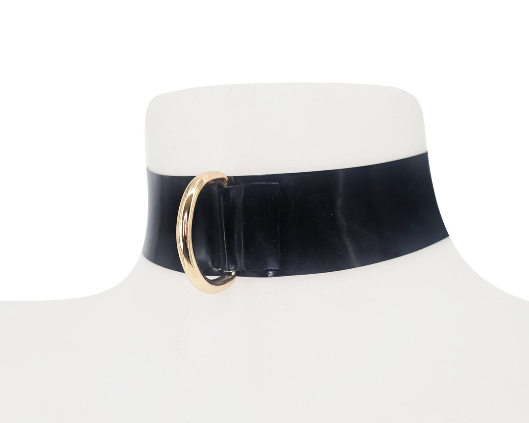 Latex Dring Choker / Glitter Available silver, Gold or Rainbow Ring Etsy