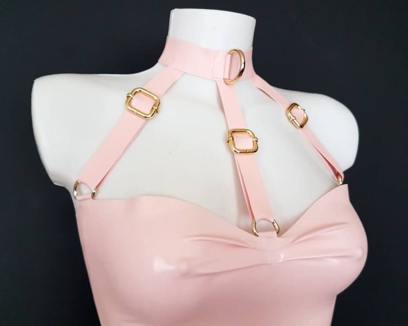 Latex Harness Bandeau Bodysuit Etsy