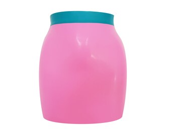 XS-3XL Latex mini skirt with waistband