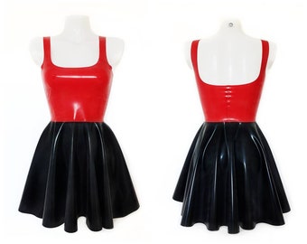 XS-3XL Latex skater dress