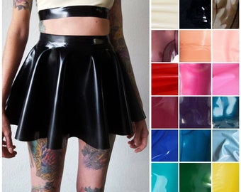 XS-5XL Latex full circle skater skirt