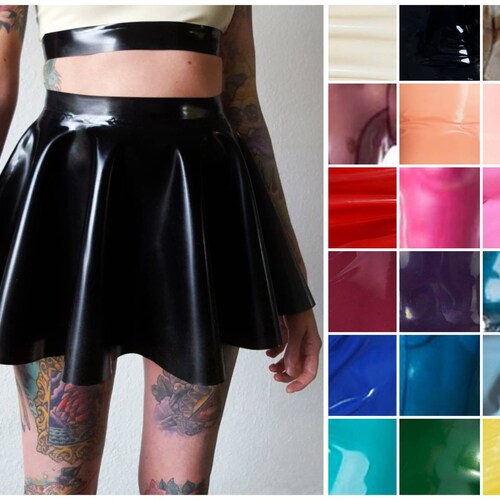 XS-5XL Latex full circle skater skirt