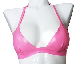 XS-3XL Latex halter bikini top
